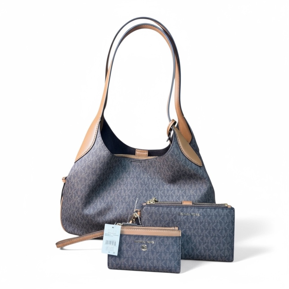 Michael Kors Brown and Tan Shoulder Bag with Wallets